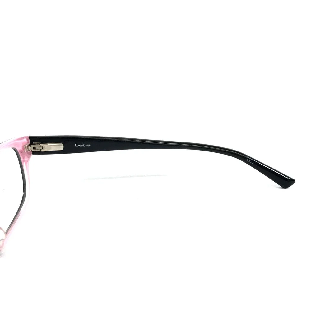 Bebe Eyeglasses Frames BB5183 001 JET Black Pink Cat Eye Full Rim 51-16-135